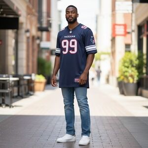 Houston Texans Men's Hashmark Jeresy J J WATT - Navy XL